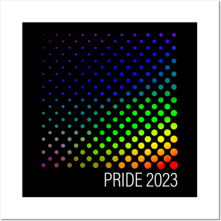 PRIDE 2023 design with rainbow color dots Posters and Art